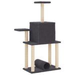Kattenmeubel met sisal krabpalen 122 cm donkergrijs - Afbeelding 6
