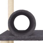 Kattenmeubel met sisal krabpalen 136 cm donkergrijs – Image 7