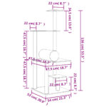 Kattenmeubel met sisal krabpalen 136 cm donkergrijs – Image 8