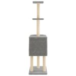 Kattenmeubel met sisal krabpalen 145 cm lichtgrijs - Afbeelding 5