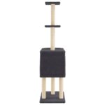 Kattenmeubel met sisal krabpalen 145 cm donkergrijs – Image 5
