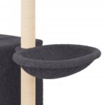 Kattenmeubel met sisal krabpalen 145 cm donkergrijs – Image 8
