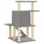 Kattenmeubel met sisal krabpalen 97 cm lichtgrijs – Image 6