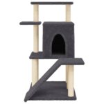 Kattenmeubel met sisal krabpalen 97 cm donkergrijs - Image 4