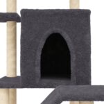 Kattenmeubel met sisal krabpalen 97 cm donkergrijs - Image 7