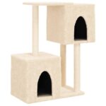 Kattenmeubel met sisal krabpalen 86 cm crèmekleurig - Afbeelding 2