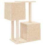 Kattenmeubel met sisal krabpalen 86 cm crèmekleurig - Afbeelding 6