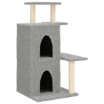 Kattenmeubel met sisal krabpalen 97 cm lichtgrijs - Image 2