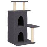 Kattenmeubel met sisal krabpalen 97 cm donkergrijs – Image 2