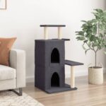 Kattenmeubel met sisal krabpalen 97 cm donkergrijs – Image 3