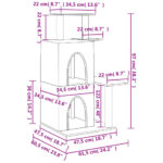 Kattenmeubel met sisal krabpalen 97 cm donkergrijs – Image 8