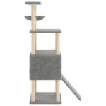 Kattenmeubel met sisal krabpalen 153 cm lichtgrijs - Afbeelding 5