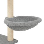 Kattenmeubel met sisal krabpalen 153 cm lichtgrijs - Afbeelding 8