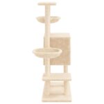 Kattenmeubel met sisal krabpalen 117 cm crèmekleurig – Image 5