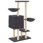 Kattenmeubel met sisal krabpalen 117 cm donkergrijs - Image 6