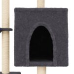 Kattenmeubel met sisal krabpalen 117 cm donkergrijs - Image 7