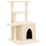 Kattenmeubel met sisal krabpalen 83,5 cm crèmekleurig - Afbeelding 2