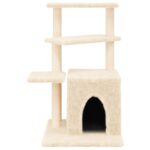 Kattenmeubel met sisal krabpalen 83,5 cm crèmekleurig - Afbeelding 4