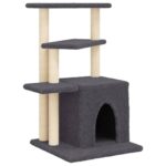 Kattenmeubel met sisal krabpalen 83,5 cm donkergrijs - Afbeelding 2