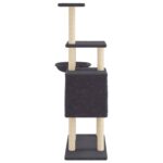 Kattenmeubel met sisal krabpalen 131 cm donkergrijs – Image 5