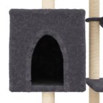Kattenmeubel met sisal krabpalen 131 cm donkergrijs – Image 8