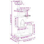 Kattenmeubel met sisal krabpalen 131 cm donkergrijs – Image 9
