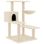 Kattenmeubel met sisal krabpalen 82,5 cm crèmekleurig - Afbeelding 2