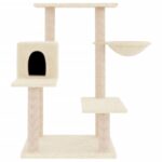 Kattenmeubel met sisal krabpalen 82,5 cm crèmekleurig - Afbeelding 3