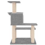 Kattenmeubel met sisal krabpalen 82,5 cm lichtgrijs - Afbeelding 4