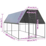 Buitenhok voor kippen 2x6x2 m gegalvaniseerd staal - Image 5