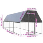 Buitenhok voor kippen 2x8x2 m gegalvaniseerd staal - Afbeelding 5