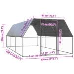 Buitenhok voor kippen 3x6x2 m gegalvaniseerd staal - Image 5