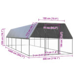 Buitenhok voor kippen 3x10x2 m gegalvaniseerd staal - Image 5