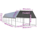 Buitenhok voor kippen 3x12x2 m gegalvaniseerd staal – Image 5