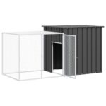 Konijnenhok 200x91x100 cm gegalvaniseerd staal antracietkleurig – Image 4