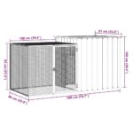 Konijnenhok 200x91x100 cm gegalvaniseerd staal antracietkleurig – Image 8