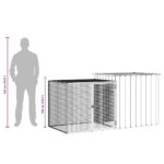 Konijnenhok 200x91x100 cm gegalvaniseerd staal antracietkleurig – Image 9