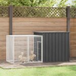Konijnenhok 200x91x100 cm gegalvaniseerd staal antracietkleurig