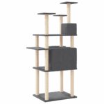 Kattenmeubel met sisal krabpalen 166 cm donkergrijs – Image 5