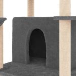 Kattenmeubel met sisal krabpalen 166 cm donkergrijs – Image 6