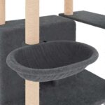 Kattenmeubel met sisal krabpalen 166 cm donkergrijs – Image 7
