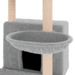 Kattenmeubel met sisal krabpalen 132 cm lichtgrijs - Image 7