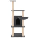 Kattenmeubel met sisal krabpalen 132 cm donkergrijs - Afbeelding 3