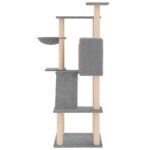 Kattenmeubel met sisal krabpalen 143 cm lichtgrijs – Image 4