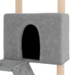 Kattenmeubel met sisal krabpalen 143 cm lichtgrijs – Image 6