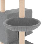 Kattenmeubel met sisal krabpalen 143 cm lichtgrijs – Image 7