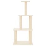 Kattenmeubel met sisal krabpalen 111 cm crèmekleurig - Image 3