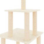Kattenmeubel met sisal krabpalen 111 cm crèmekleurig - Image 5