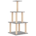 Kattenmeubel met sisal krabpalen 111 cm lichtgrijs - Image 2