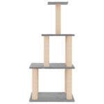 Kattenmeubel met sisal krabpalen 111 cm lichtgrijs - Image 3